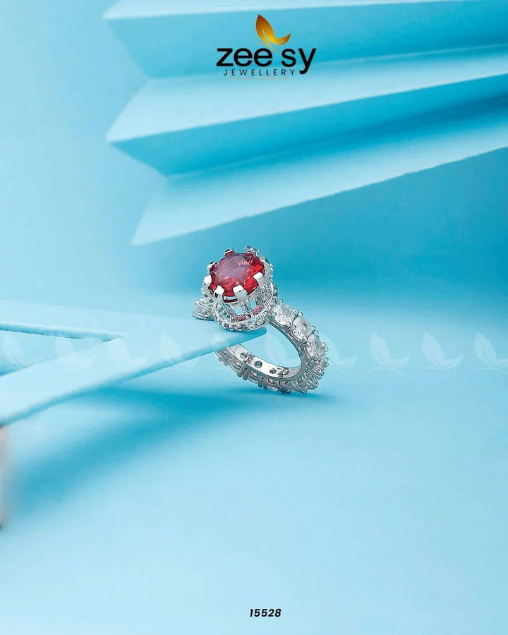 Moana Ring Silver Red Rings - Zeesy Jewellery Pakistan | Premium Artificial & Imitation Jewellery