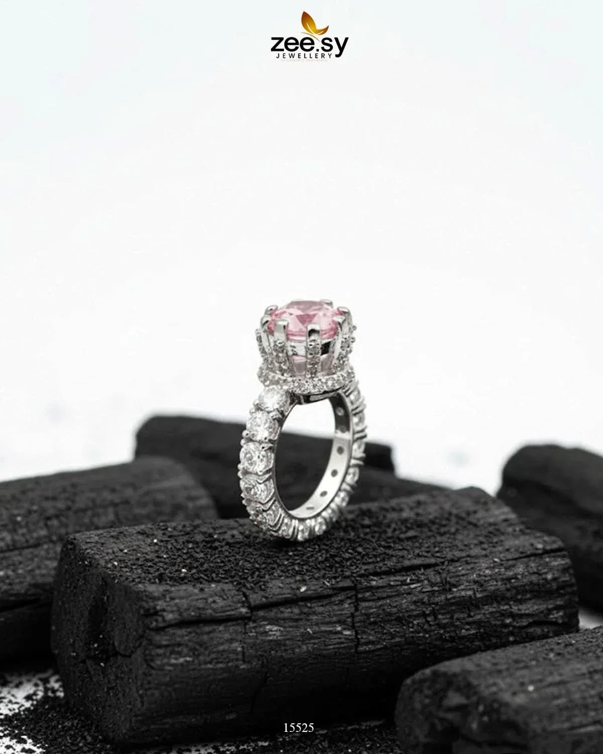Moana Ring Silver Mint Pink Rings - Zeesy Jewellery Pakistan | Premium Artificial & Imitation Jewellery