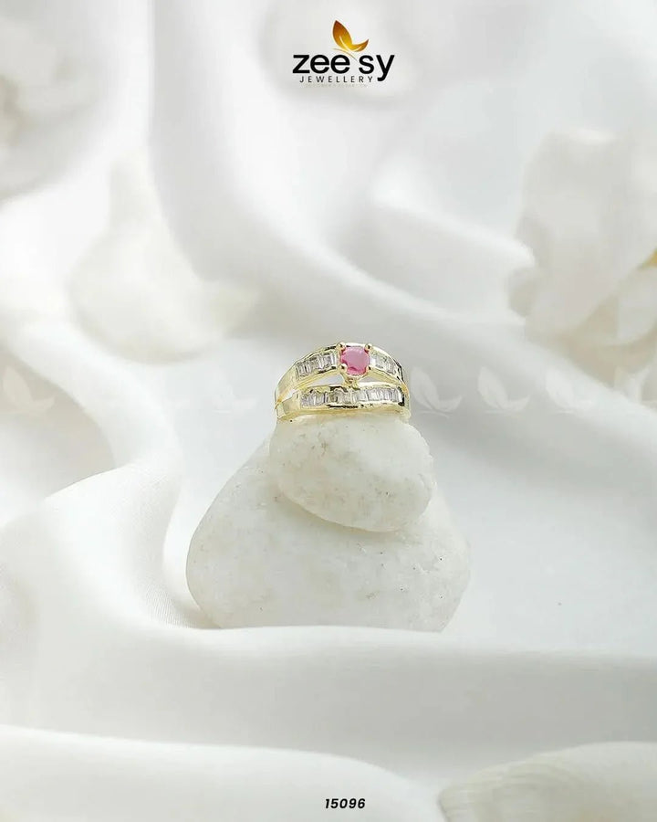 Mirage Ring Golden Ruby Rings - Zeesy Jewellery Pakistan | Premium Artificial & Imitation Jewellery
