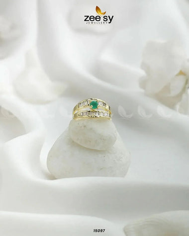 Mirage Ring Golden Green Rings - Zeesy Jewellery Pakistan | Premium Artificial & Imitation Jewellery