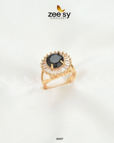 Sapphire Ring Black Rings - Zeesy Jewellery Pakistan | Premium Artificial & Imitation Jewellery