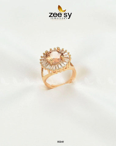 Sapphire Ring Champagne Rings - Zeesy Jewellery Pakistan | Premium Artificial & Imitation Jewellery