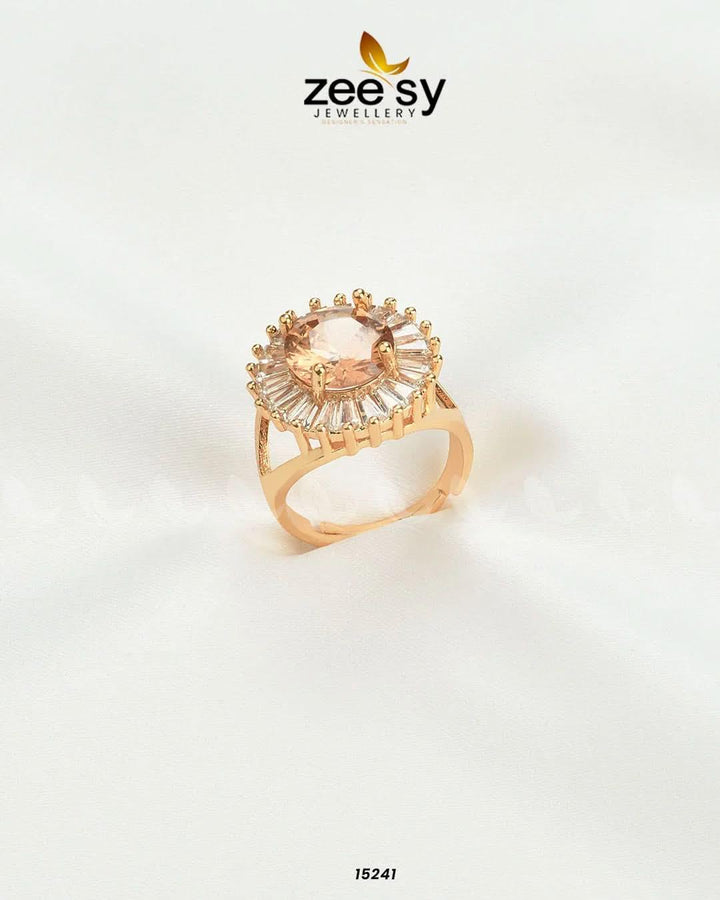 Sapphire Ring Champagne Rings - Zeesy Jewellery Pakistan | Premium Artificial & Imitation Jewellery