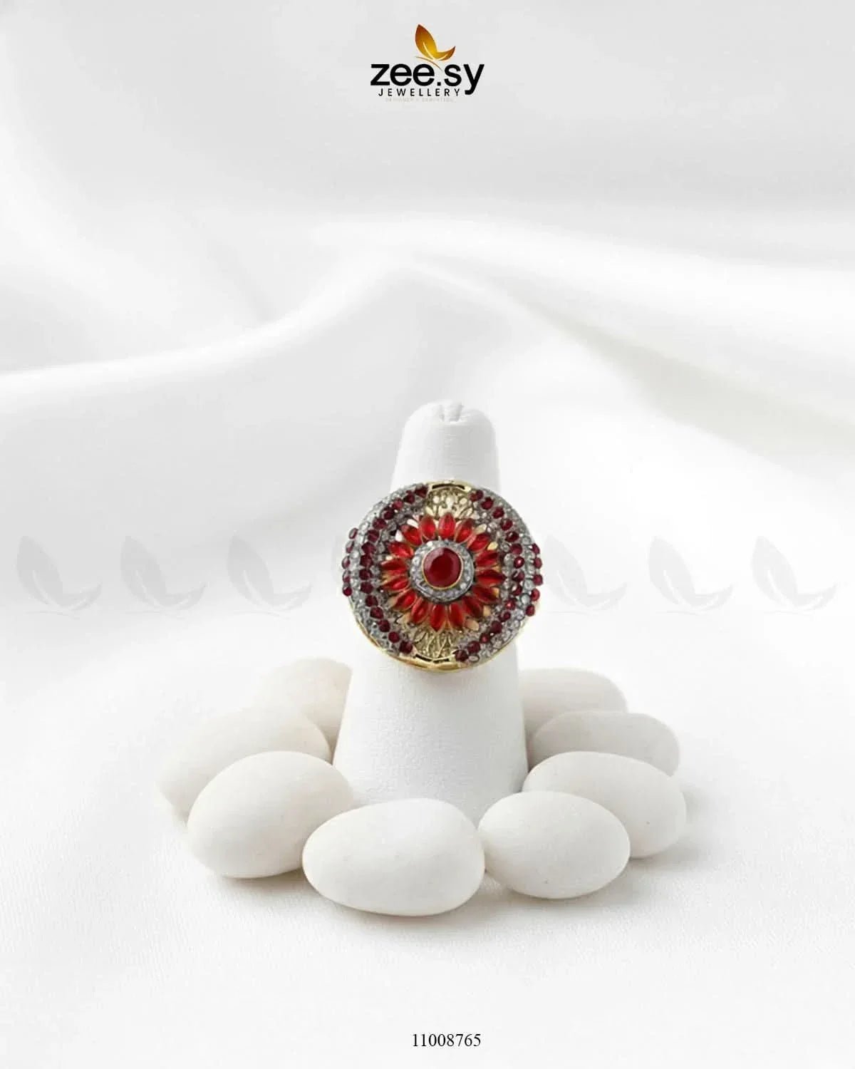 Zircon Cluster Ring-8245 Rings - Zeesy Jewellery Pakistan | Premium Artificial & Imitation Jewellery