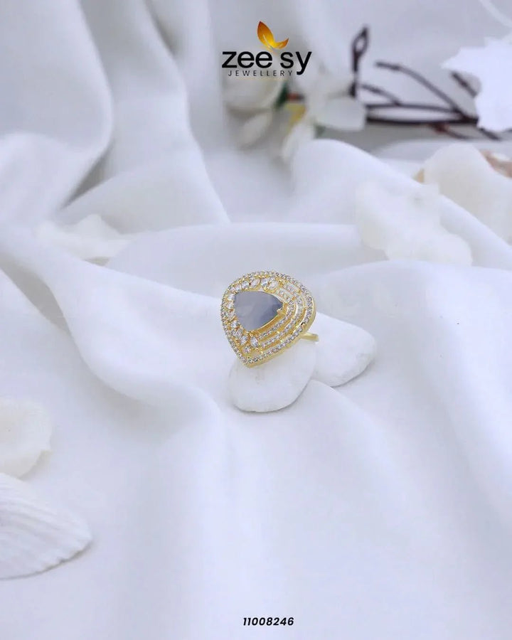 RING-8279 Golden Grey Rings - Zeesy Jewellery Pakistan | Premium Artificial & Imitation Jewellery