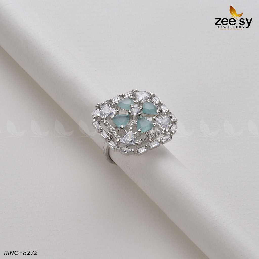 RING 8272 silver mint green