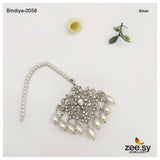 Bindiya-0058 Silver-Pearl bindiya - Zeesy Jewellery Pakistan | Premium Artificial & Imitation Jewellery