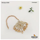 Bindiya-0058 Golden-Champagne bindiya - Zeesy Jewellery Pakistan | Premium Artificial & Imitation Jewellery
