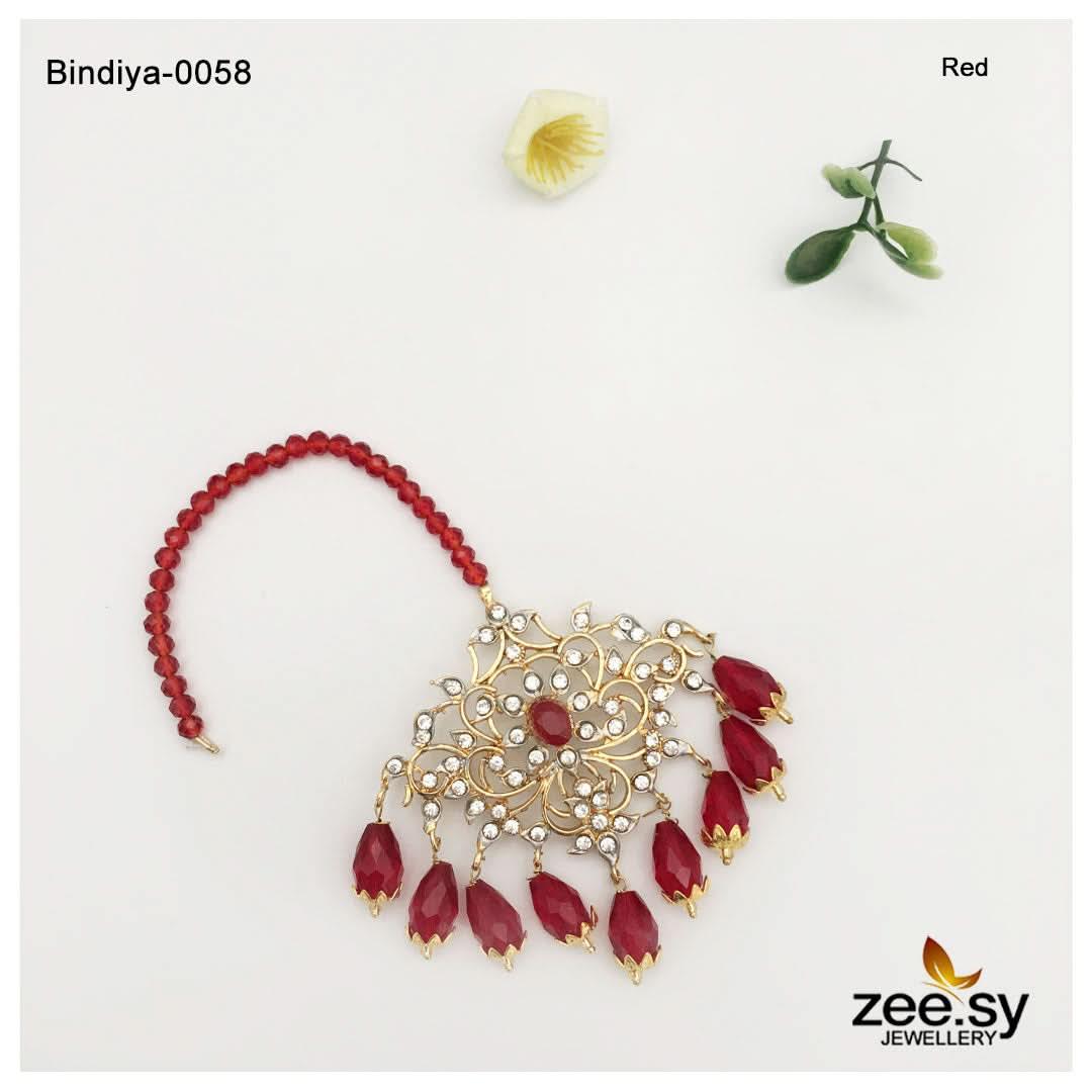 Bindiya-0058 Red bindiya - Zeesy Jewellery Pakistan | Premium Artificial & Imitation Jewellery