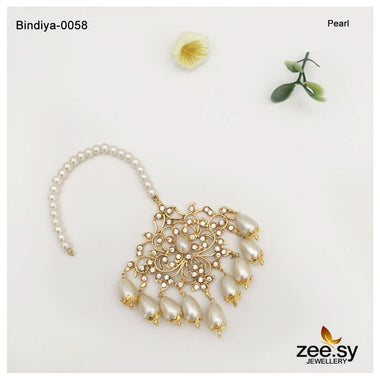 Bindiya-0058 Golden-Pearl bindiya - Zeesy Jewellery Pakistan | Premium Artificial & Imitation Jewellery