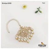 Bindiya-0058 Golden-Pearl bindiya - Zeesy Jewellery Pakistan | Premium Artificial & Imitation Jewellery