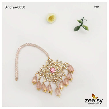 Bindiya-0058 Pink bindiya - Zeesy Jewellery Pakistan | Premium Artificial & Imitation Jewellery