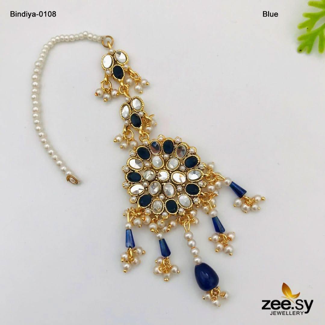 Bindiya-0108 Blue bindiya - Zeesy Jewellery Pakistan | Premium Artificial & Imitation Jewellery