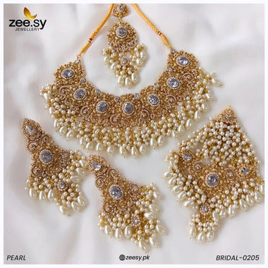 BRIDAL-0205 Pearl Bridal Set - Zeesy Jewellery Pakistan | Premium Artificial & Imitation Jewellery