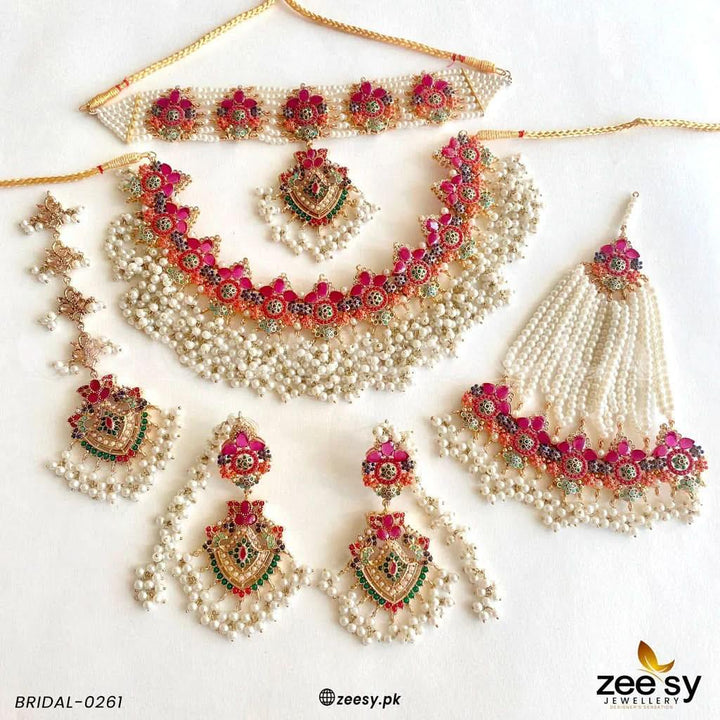 BRIDAL-0261 Multi Bridal Set - Zeesy Jewellery Pakistan | Premium Artificial & Imitation Jewellery