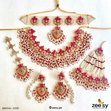 BRIDAL-0261 Red Bridal Set - Zeesy Jewellery Pakistan | Premium Artificial & Imitation Jewellery