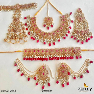BRIDAL-0233 Red Bridal Set - Zeesy Jewellery Pakistan | Premium Artificial & Imitation Jewellery