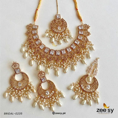 BRIDAL-0235 Pearl Bridal Set - Zeesy Jewellery Pakistan | Premium Artificial & Imitation Jewellery