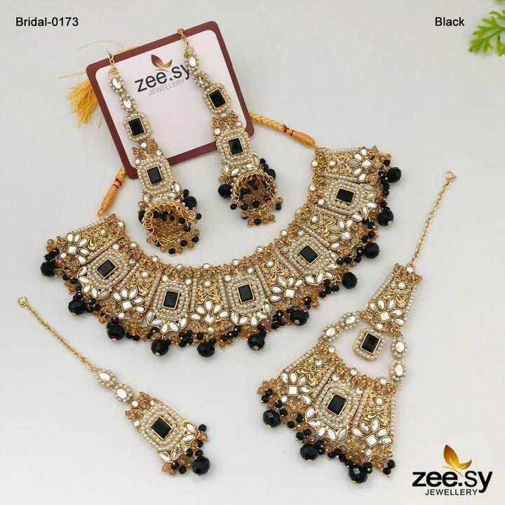 Bridal-0173 Black Bridal Set - Zeesy Jewellery Pakistan | Premium Artificial & Imitation Jewellery