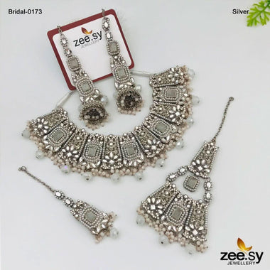 Bridal-0173 Silver Bridal Set - Zeesy Jewellery Pakistan | Premium Artificial & Imitation Jewellery