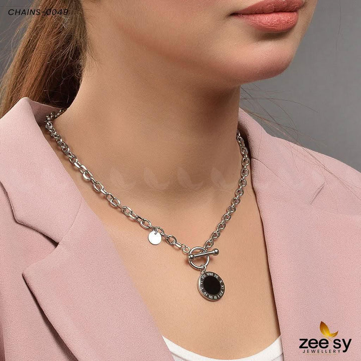Chains - 0049 Silver Black chains - Zeesy Jewellery Pakistan | Premium Artificial & Imitation Jewellery