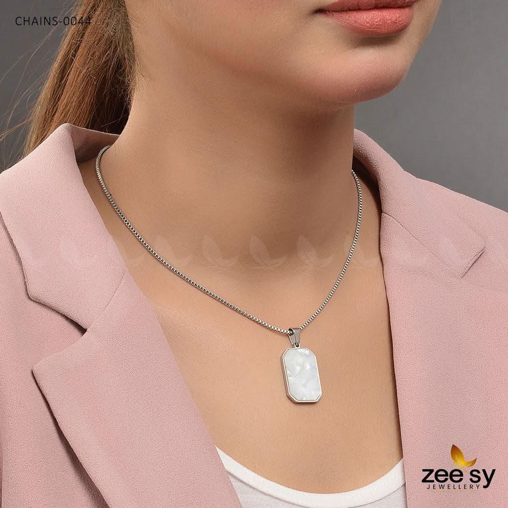 Chains - 0044 Silver White chains - Zeesy Jewellery Pakistan | Premium Artificial & Imitation Jewellery