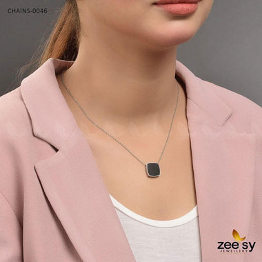 Chains-0046 Silver Black chains - Zeesy Jewellery Pakistan | Premium Artificial & Imitation Jewellery