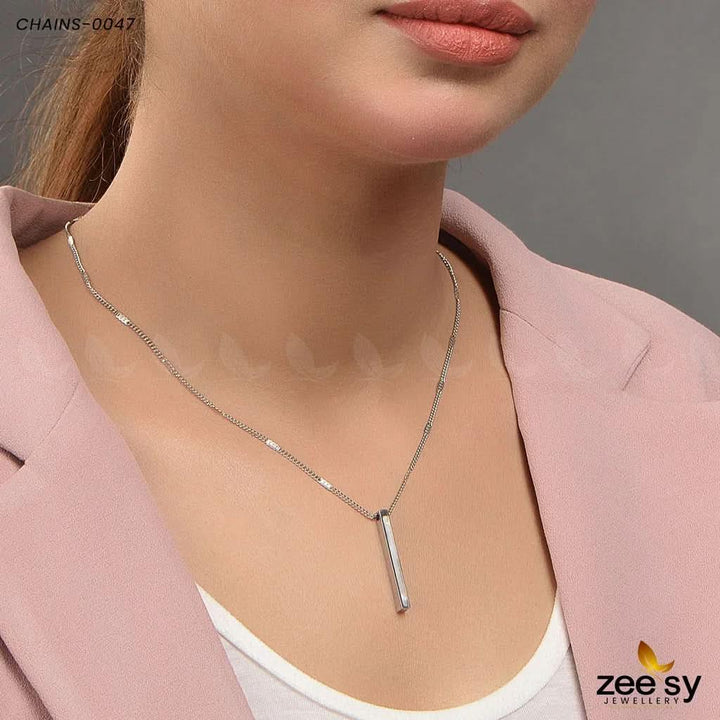 Chains-0047 Silver White chains - Zeesy Jewellery Pakistan | Premium Artificial & Imitation Jewellery