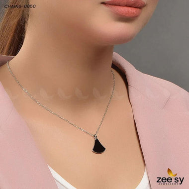 Chains-0050 Silver Black chains - Zeesy Jewellery Pakistan | Premium Artificial & Imitation Jewellery