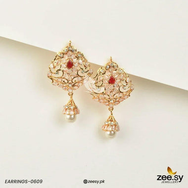 EARRINGS-0609 Red Earrings - Zeesy Jewellery Pakistan | Premium Artificial & Imitation Jewellery
