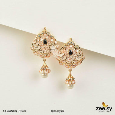 EARRINGS-0609 Black Earrings - Zeesy Jewellery Pakistan | Premium Artificial & Imitation Jewellery