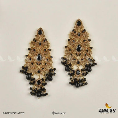 EARRINGS-0715 Black Earrings - Zeesy Jewellery Pakistan | Premium Artificial & Imitation Jewellery