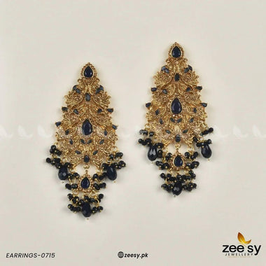 EARRINGS-0715 Blue Earrings - Zeesy Jewellery Pakistan | Premium Artificial & Imitation Jewellery