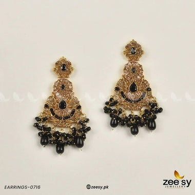 EARRINGS-0716 Black Earrings - Zeesy Jewellery Pakistan | Premium Artificial & Imitation Jewellery