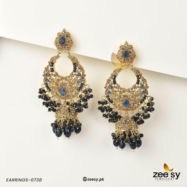 EARRINGS-0738 Blue Earrings - Zeesy Jewellery Pakistan | Premium Artificial & Imitation Jewellery