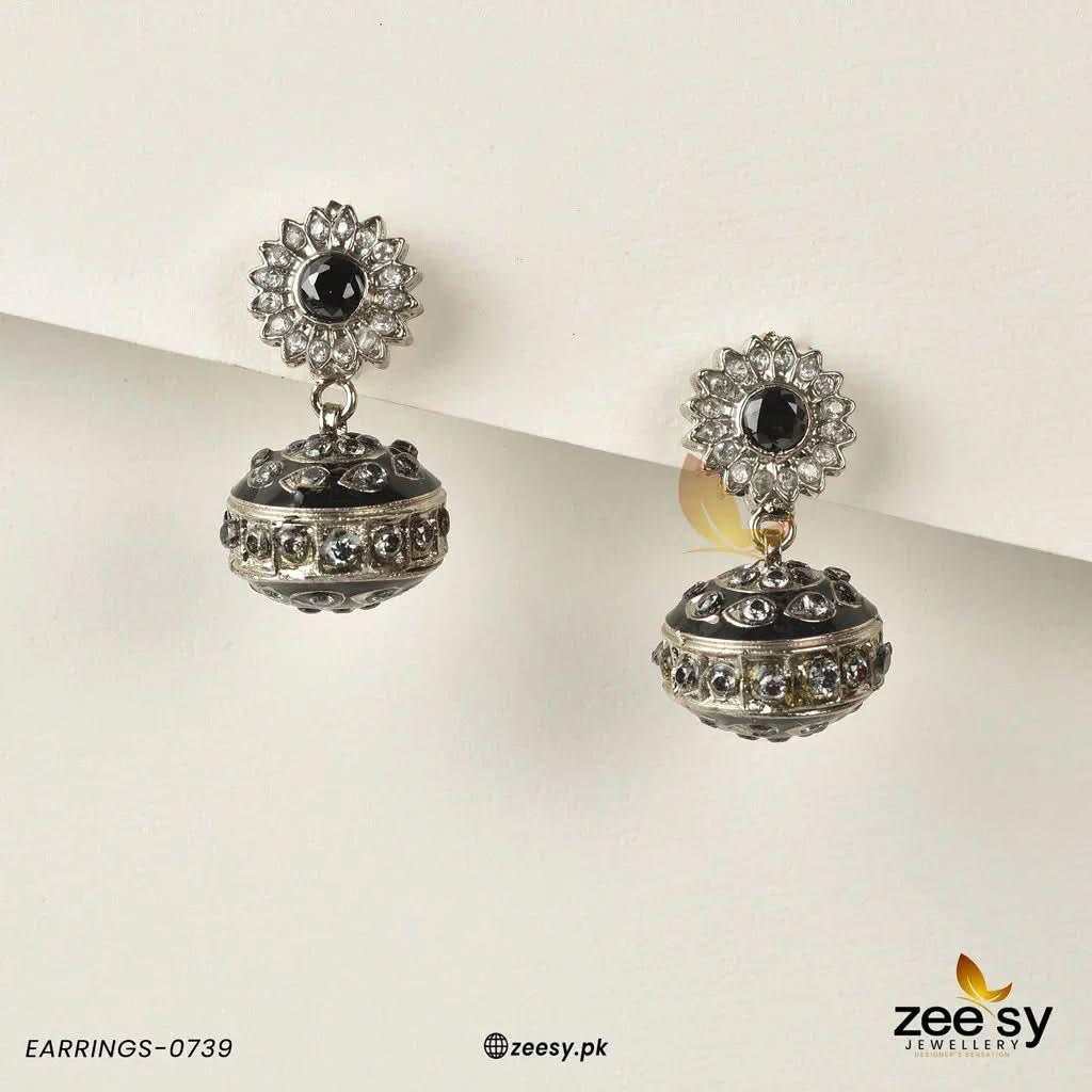 EARRINGS-0739 Black Earrings - Zeesy Jewellery Pakistan | Premium Artificial & Imitation Jewellery
