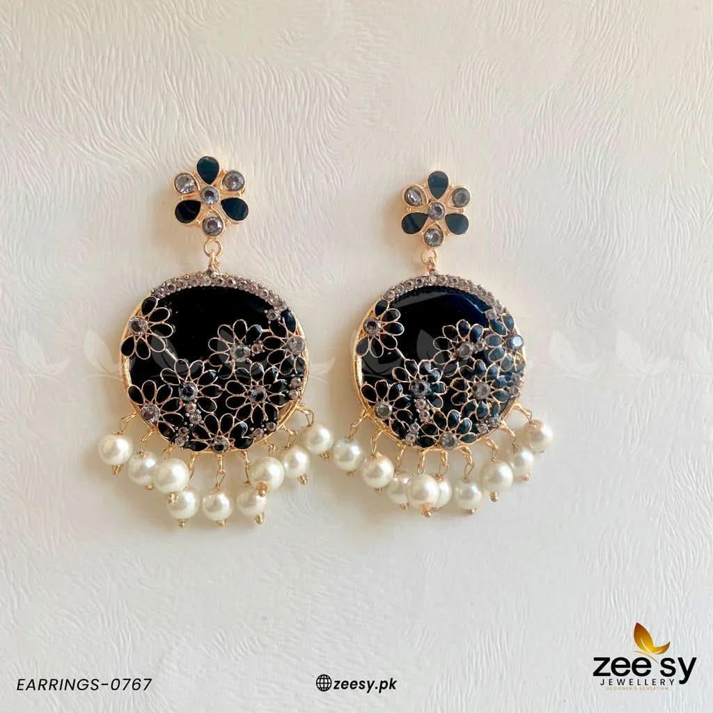 EARRINGS-0767 Black Earrings - Zeesy Jewellery Pakistan | Premium Artificial & Imitation Jewellery