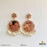 EARRINGS-0767 Champagne Earrings - Zeesy Jewellery Pakistan | Premium Artificial & Imitation Jewellery