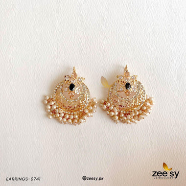 Exclusive Sheesh Gul Stud Earrings Black Earrings - Zeesy Jewellery Pakistan | Premium Artificial & Imitation Jewellery