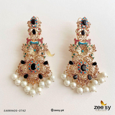 Earrings-0742 Black Earrings - Zeesy Jewellery Pakistan | Premium Artificial & Imitation Jewellery