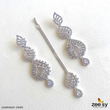 EARRINGS-0665 Silver Pink Earrings - Zeesy Jewellery Pakistan | Premium Artificial & Imitation Jewellery