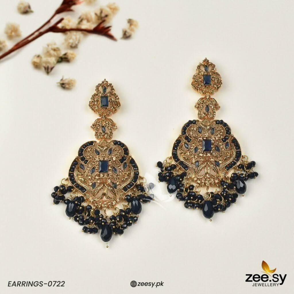 EARRINGS-0722 Blue Earrings - Zeesy Jewellery Pakistan | Premium Artificial & Imitation Jewellery