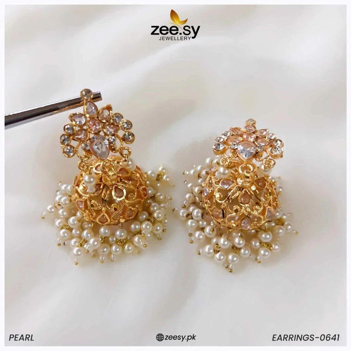 EARRINGS-0641 Pearl Earrings - Zeesy Jewellery Pakistan | Premium Artificial & Imitation Jewellery