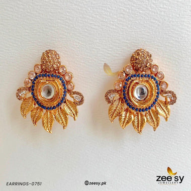 EARRINGS-0751 Blue Earrings - Zeesy Jewellery Pakistan | Premium Artificial & Imitation Jewellery