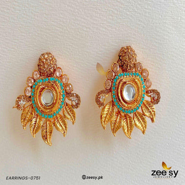 EARRINGS-0751 Feroza Earrings - Zeesy Jewellery Pakistan | Premium Artificial & Imitation Jewellery