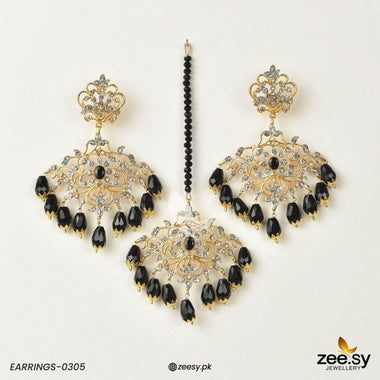 Sunflower Earrings-0305 Black Earrings - Zeesy Jewellery Pakistan | Premium Artificial & Imitation Jewellery