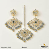 Sunflower Earrings-0305 GRAY Earrings - Zeesy Jewellery Pakistan | Premium Artificial & Imitation Jewellery