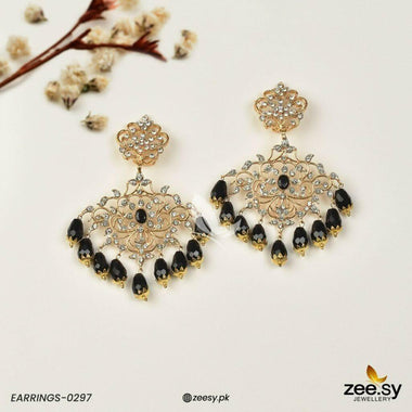 EARRINGS-0297 Black Earrings - Zeesy Jewellery Pakistan | Premium Artificial & Imitation Jewellery