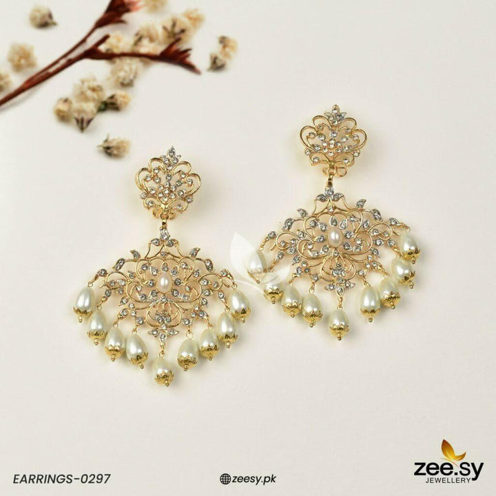 EARRINGS-0297 Pearl Earrings - Zeesy Jewellery Pakistan | Premium Artificial & Imitation Jewellery
