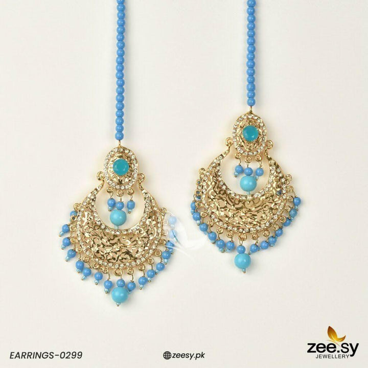 EARRINGS-0299 Feroza Earrings - Zeesy Jewellery Pakistan | Premium Artificial & Imitation Jewellery